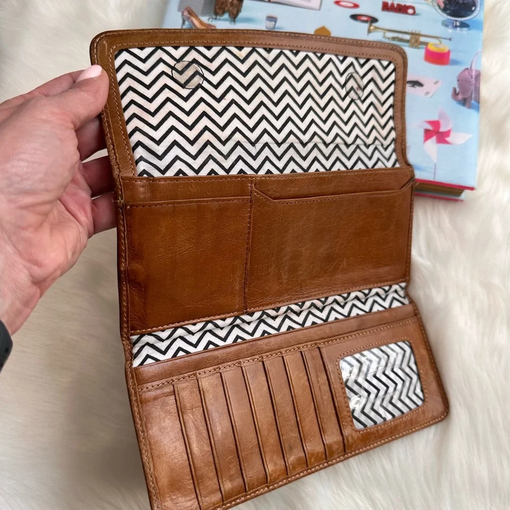 HOBO Brown Leather Clutch Wallet